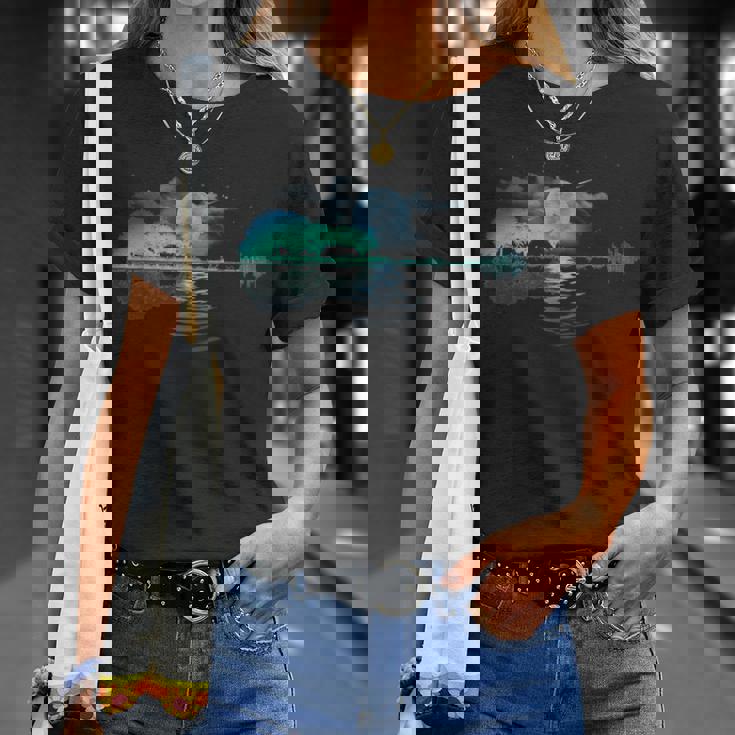 ギター レイクリフレクションズ レイクシャドウ 音楽 アコースティックギター Tシャツ 彼女への贈り物