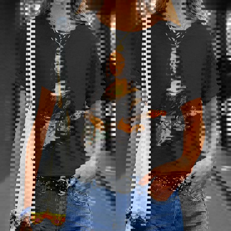 ギター 面白tシャツ モナリザ おもしろ ギタリスト 服 音楽 メンズ キッズ ネタ 服 軽音 楽器 エレキ Tシャツ 彼女への贈り物