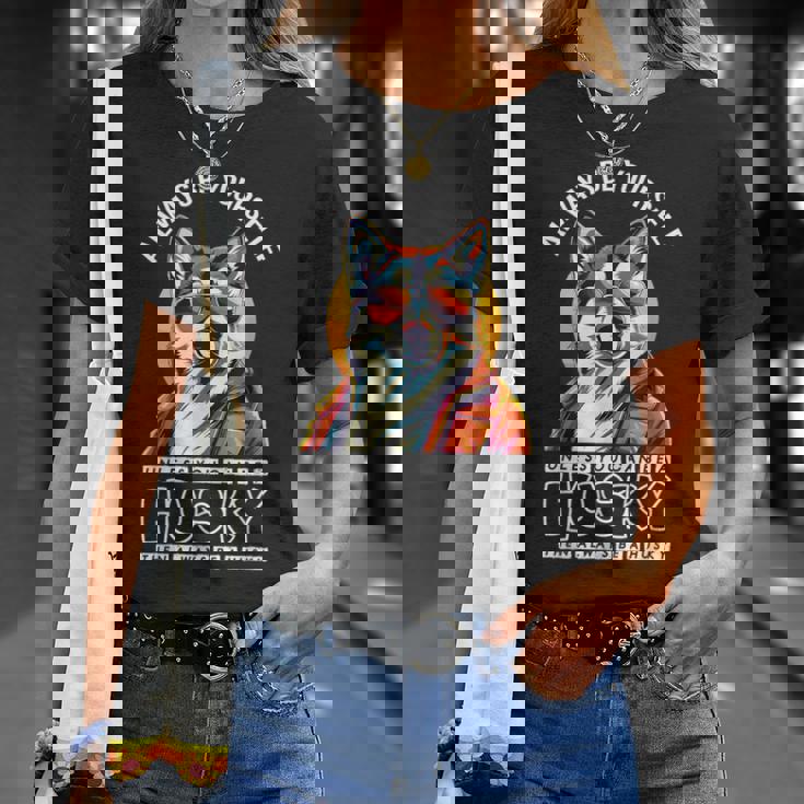 ギャングスタ ハスキー 犬 飼い主 犬 ラブ ハスキー かわいい シベリアンハスキー Tシャツ 彼女への贈り物