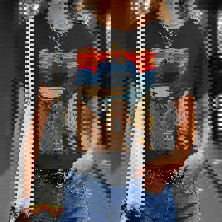 クッキー・マンチャーザ・スクリーム・ムンクモンスター・ジョーク Tシャツ 彼女への贈り物