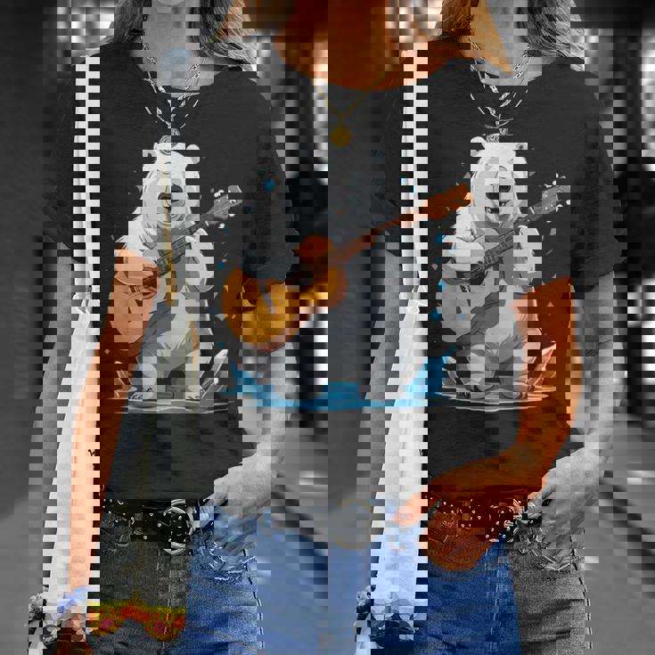 クマがアコースティックギターを弾くクマのギタリスト Tシャツ 彼女への贈り物