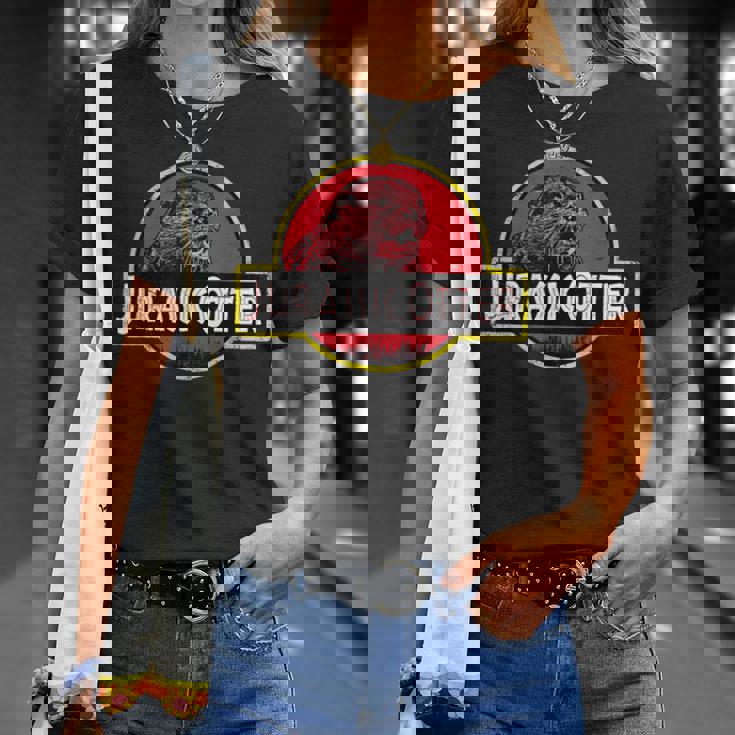 クリスマス用のかわいくて楽しいカワウソ。 Tシャツ 彼女への贈り物