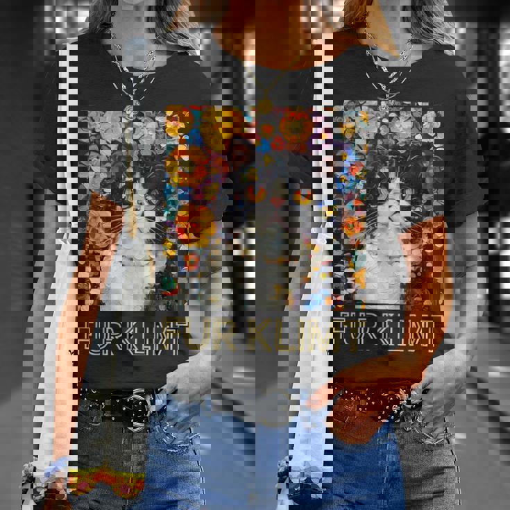 クリムト絵画の猫、猫好き、エキゾチックショートヘア、アーティスト Tシャツ 彼女への贈り物