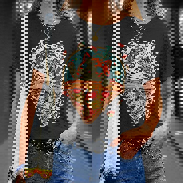 クレイジー ペパロニ ピザ キャット カルツォーネ トラ猫 ファーストフードの子猫 Tシャツ 彼女への贈り物