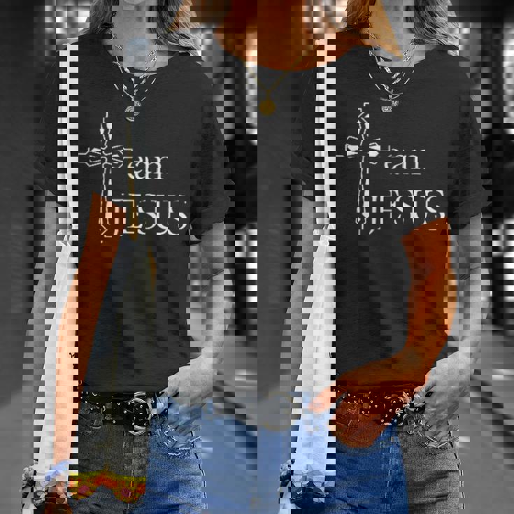 メンズ クロス 聖書チーム イエス・キリスト Tシャツ 彼女への贈り物