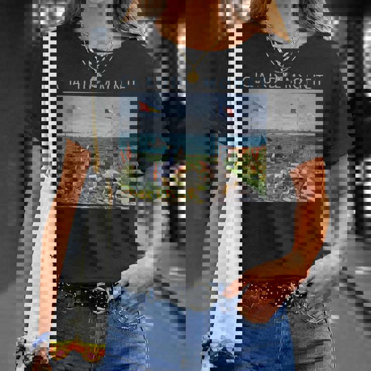 クロード モネ 面白いtシャツ アート サンタドレスの庭園 絵画 メンズ レディース 面白い 服 油彩画 Tシャツ 彼女への贈り物