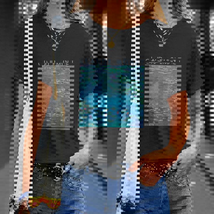 クロード モネ 面白いtシャツ 睡蓮 印象派 絵画 アート メンズ レディース 面白い 服 美術 油彩画 Tシャツ 彼女への贈り物