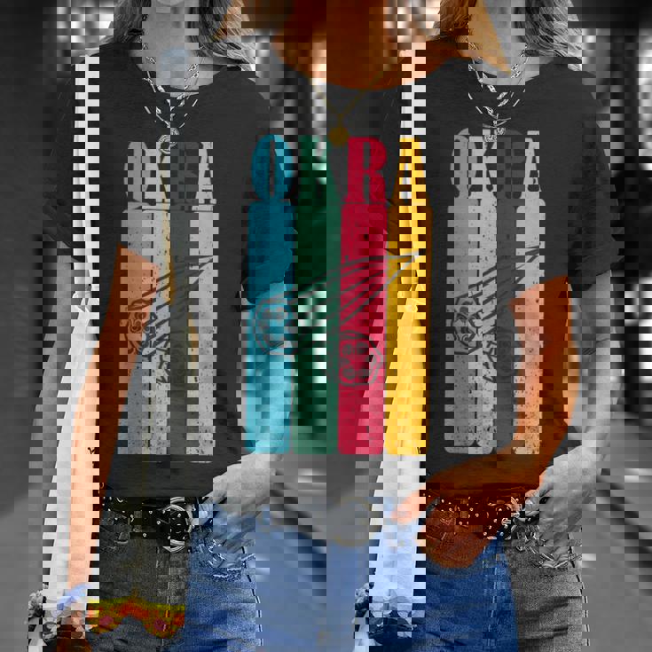 クール レトロ オクラ 70年代 80年代 90年代 オクラ Lovres 面白い ヴィンテージ オクラ Tシャツ 彼女への贈り物