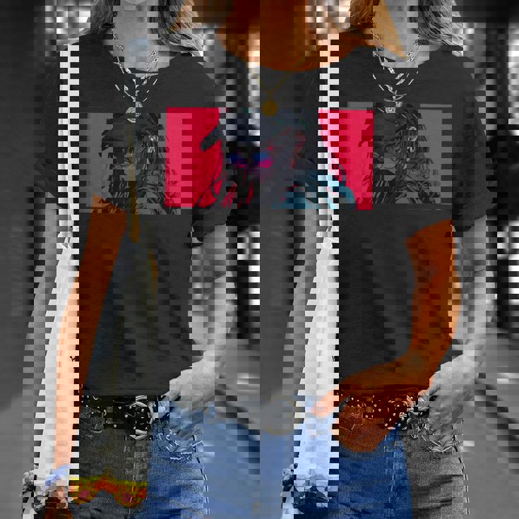 クールでかわいいアニメガールカラフルなデザインサングラス付き Tシャツ 彼女への贈り物