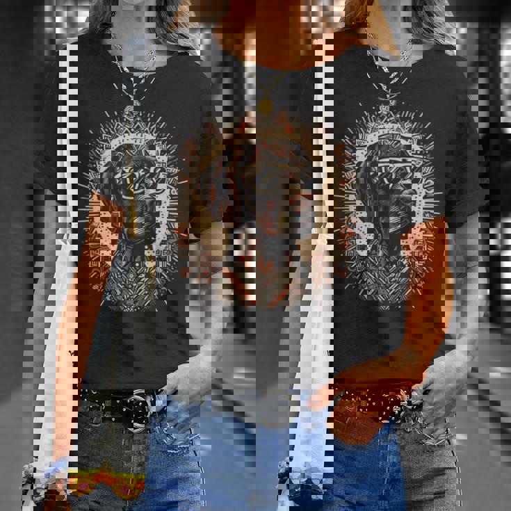 クールなジャーマンショートヘアポインタードッグトライバルアートスタイル Tシャツ 彼女への贈り物