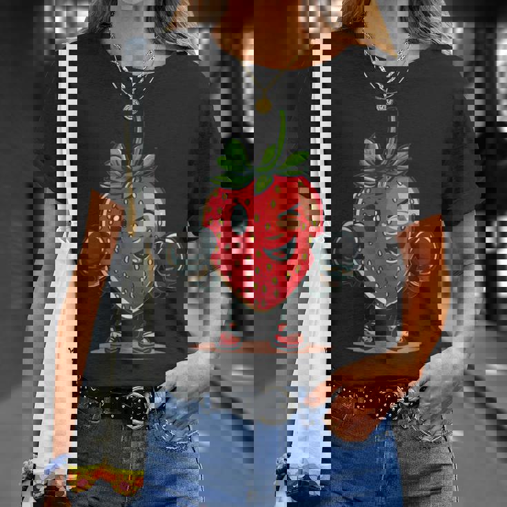 クールなボクシングストロベリーコスチューム。 Tシャツ 彼女への贈り物