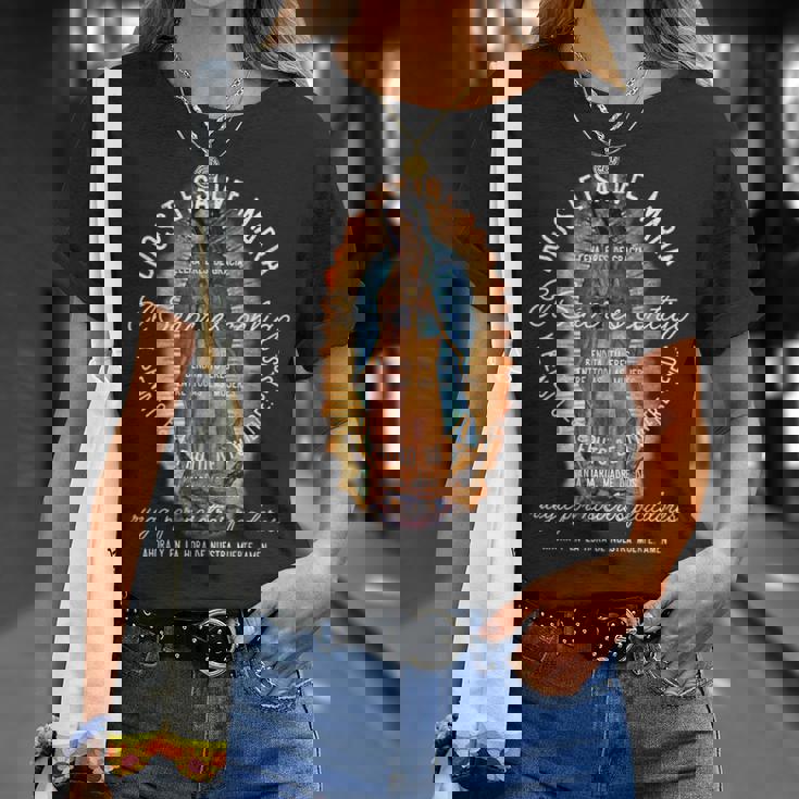 グアダルーペの聖母 カトリック アヴェ マリア スパニッシュヘイルマリア Tシャツ 彼女への贈り物