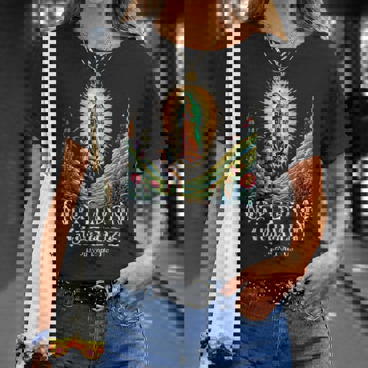 グアダルーペの聖母マリアカトリック Tシャツ 彼女への贈り物