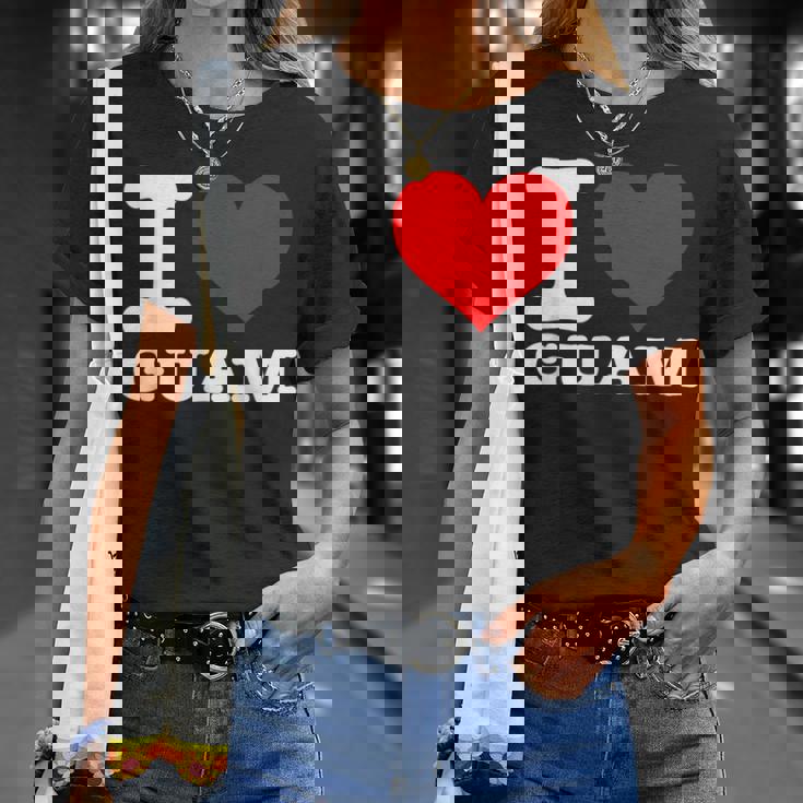グアム I Heart Guam I Love Guam Tシャツ 彼女への贈り物