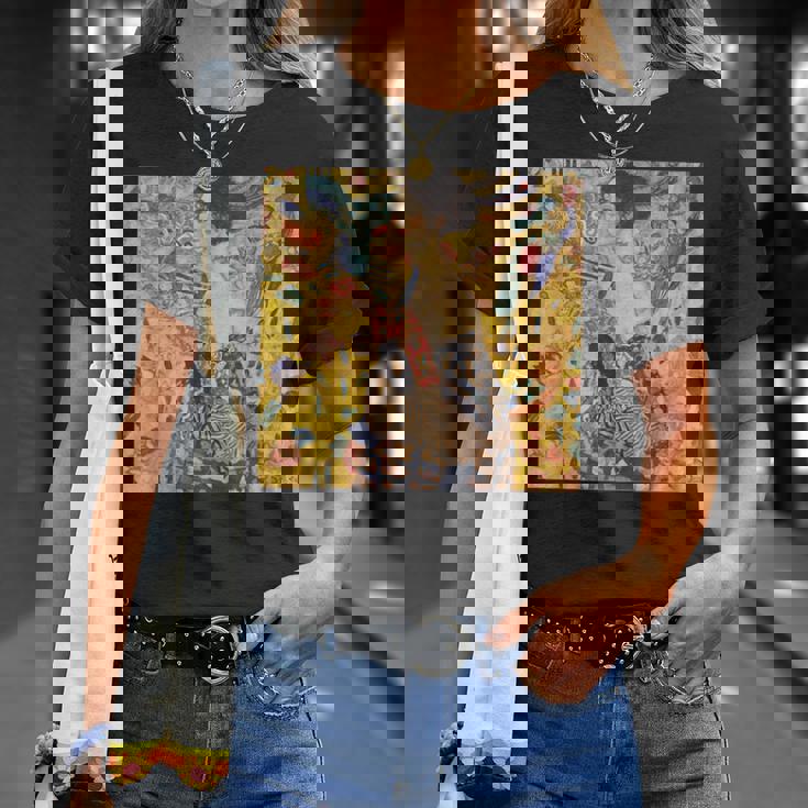 グスタフ・クリムト作「Lady With Fan」 Tシャツ 彼女への贈り物