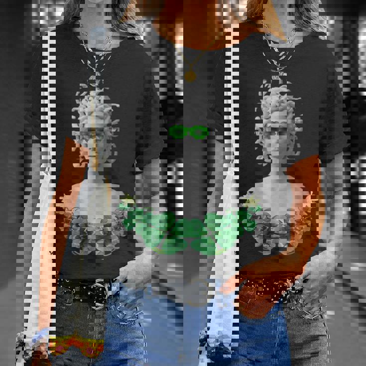 グリーン 聖パトリックデー メデューサ Tシャツ 彼女への贈り物