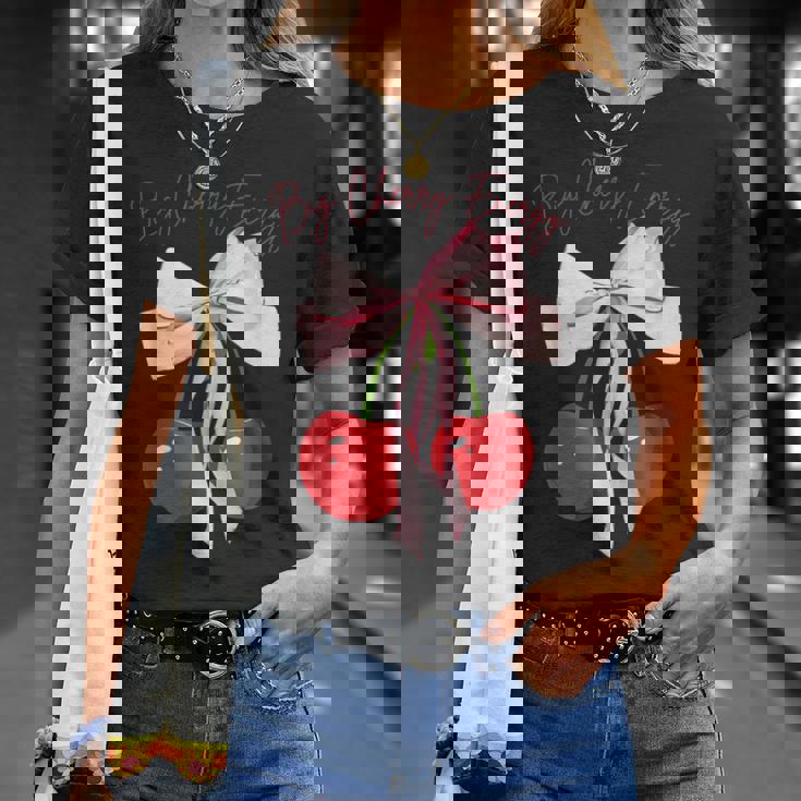 コケット さくらんぼのリボン ビッグチェリー エネルギー キュート コケット Tシャツ 彼女への贈り物