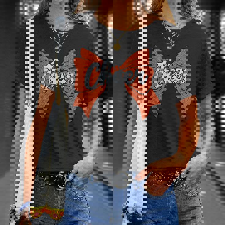 コケット オレンジ チア リボン スポーツ チアリーダー チアリーディング Tシャツ 彼女への贈り物