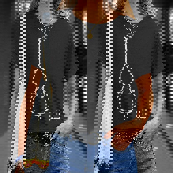 コントラバス 音符 音楽 楽器 Tシャツ 彼女への贈り物