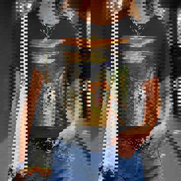 コーギー 面白いtシャツ 犬 ムンクの叫び かわいい メンズ 子供 おもしろ 服 ネタ わんこ Tシャツ 彼女への贈り物