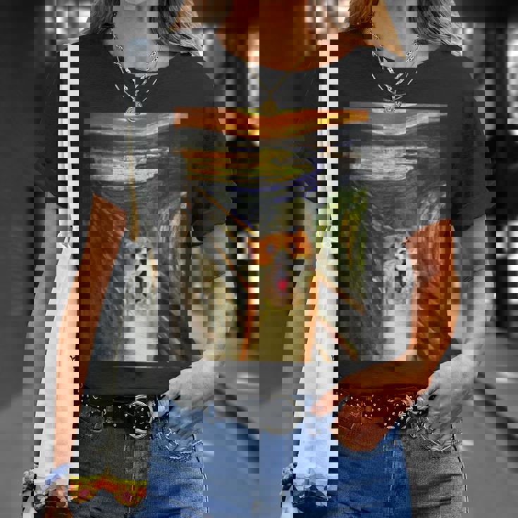 コーギー 面白いtシャツ 犬 ムンクの叫び かわいい メンズ 子供 おもしろ 服 グッズ ネタ わんこ Tシャツ 彼女への贈り物