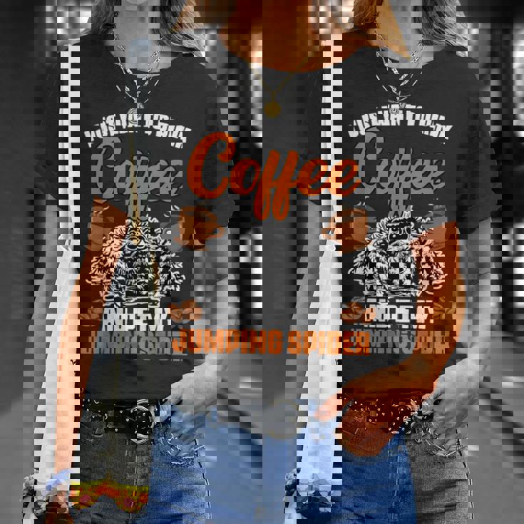 コーヒーを飲んで、面白いハエトリグモを撫でたいだけ Tシャツ 彼女への贈り物