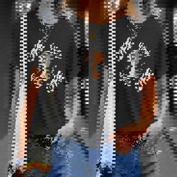 コーヒービーグル犬 Tシャツ 彼女への贈り物