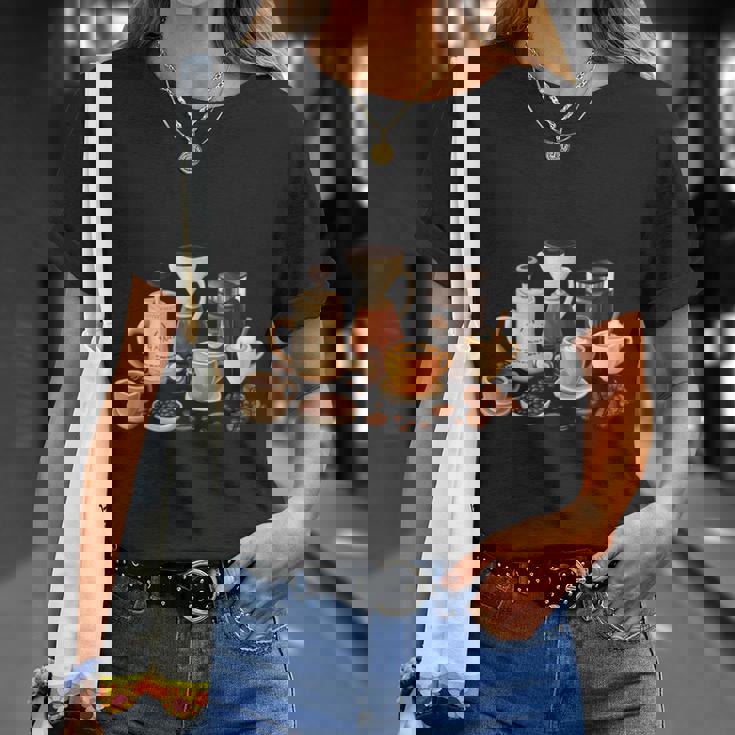 コーヒー愛好家アートギフト Tシャツ 彼女への贈り物