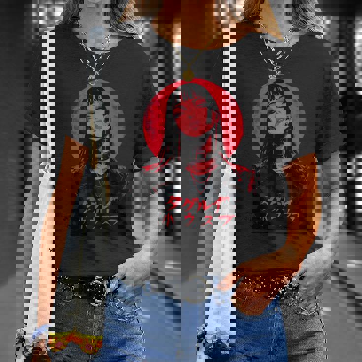 ゴシック アニメ 鬼 わいふ かわいい 日本 漫画 ヴェーパーウェア レトロ Tシャツ 彼女への贈り物