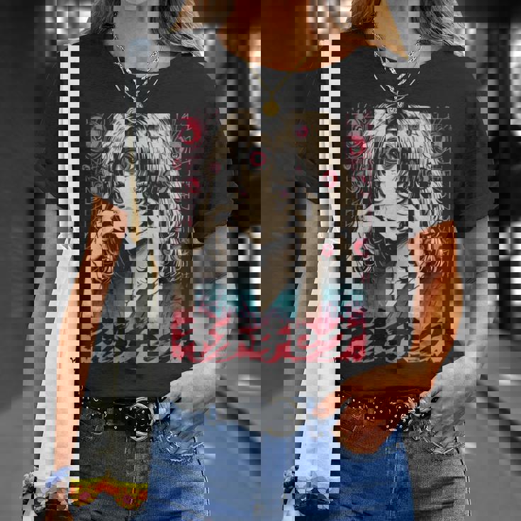 ゴス グランジ 鬼 アニメ 少女 ワイフ ホラー オルト 美学 Tシャツ 彼女への贈り物