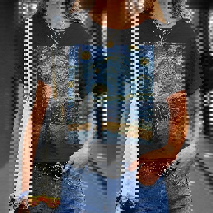 ゴッホにインスパイアされた先見の明のある宇宙飛行士未来の宇宙飛行士 Tシャツ 彼女への贈り物