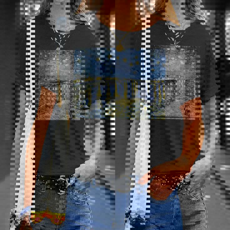 ゴッホ／ローヌ川の星月夜【世界の名画】（高精細画質）フィンセント・ファン・ゴッホ Gogh 美術館アート Tシャツ 彼女への贈り物