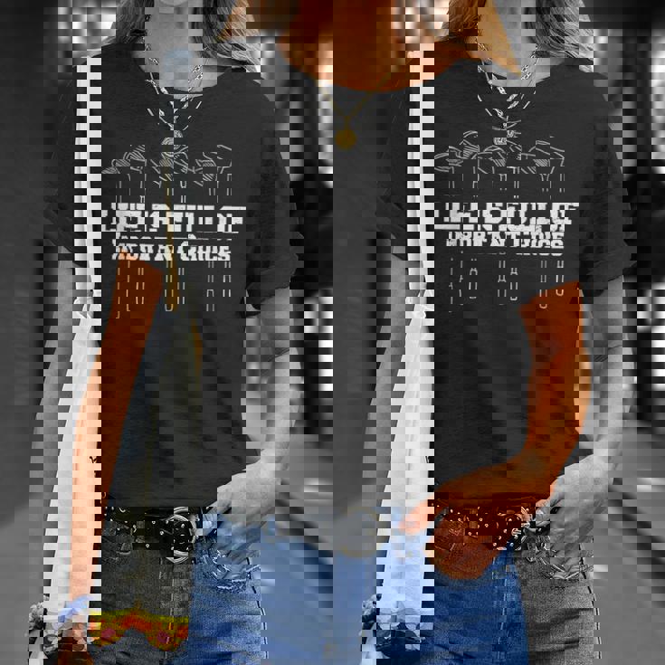 ゴルフ 面白いtシャツ 人生は選択だらけ 打ちっ放し メンズ おもしろ 服 練習着 ウェア ネタ 服 Tシャツ 彼女への贈り物