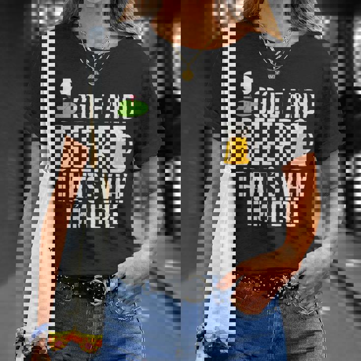 メンズ メンズ ゴルフウェア ゴルフとビール That's Why I'm Here Tシャツ 彼女への贈り物