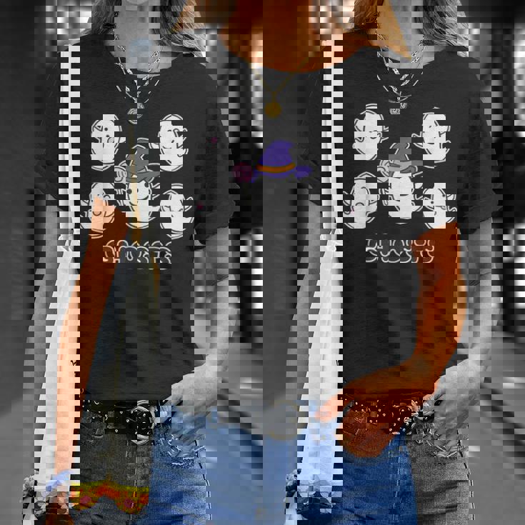 ゴースト！『おばけ 5ファイブ』【ゆるフレンズ】ハロウィンの まほうつかい お化け かわいいキャラクター イラスト Tシャツ 彼女への贈り物