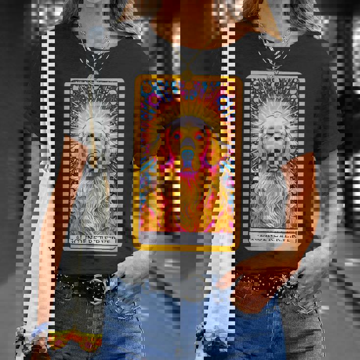 ゴールデンレトリバー 面白いtシャツ 犬 タロット カード メンズ 子供 おもしろ 服 グッズ ネタ わんこ Tシャツ 彼女への贈り物