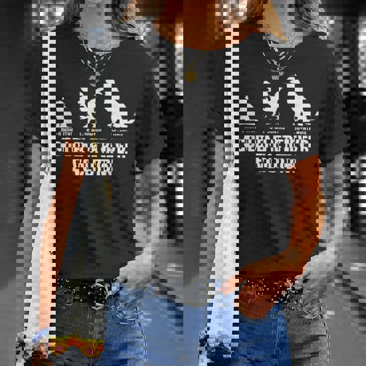 ゴールデンレトリバーオーナーのためのゴールデンレトリバーの進化 Tシャツ 彼女への贈り物