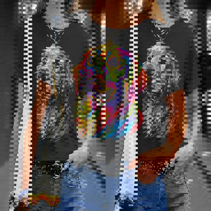 ゴールデン・レトリーバー 犬 カラフル ポップアート 犬好き Tシャツ 彼女への贈り物