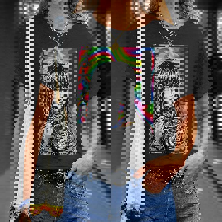 サイケデリック・ラーメン・アニメ・ガール マンガ・インスタント・ヌードル・ガール Tシャツ 彼女への贈り物