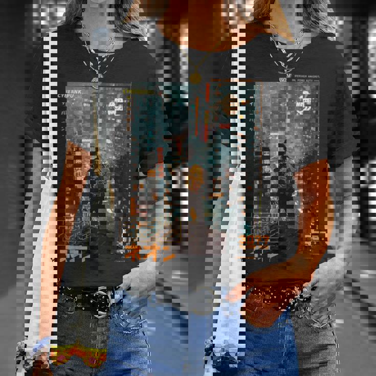 サイバーパンク の 都会 の 日本の ヴェイパーウェーブ の レトロ フューチャー Tシャツ 彼女への贈り物