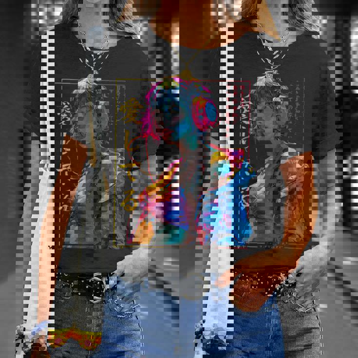 サイバーパンク・アニメ・ガール Tシャツ 彼女への贈り物