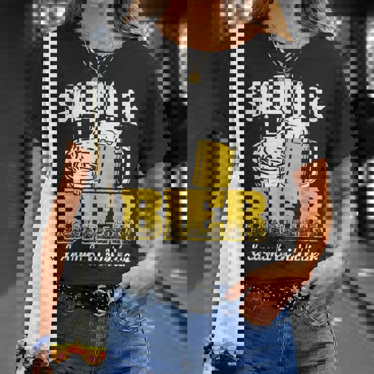 サウナとビールサウナ ウェルネスサウナ Tシャツ 彼女への贈り物