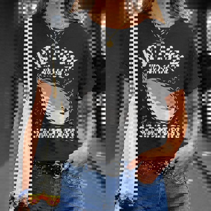 サカバンバスピスの面白い魚ミームが大好きなジャスト・ア・ボーイ Tシャツ 彼女への贈り物