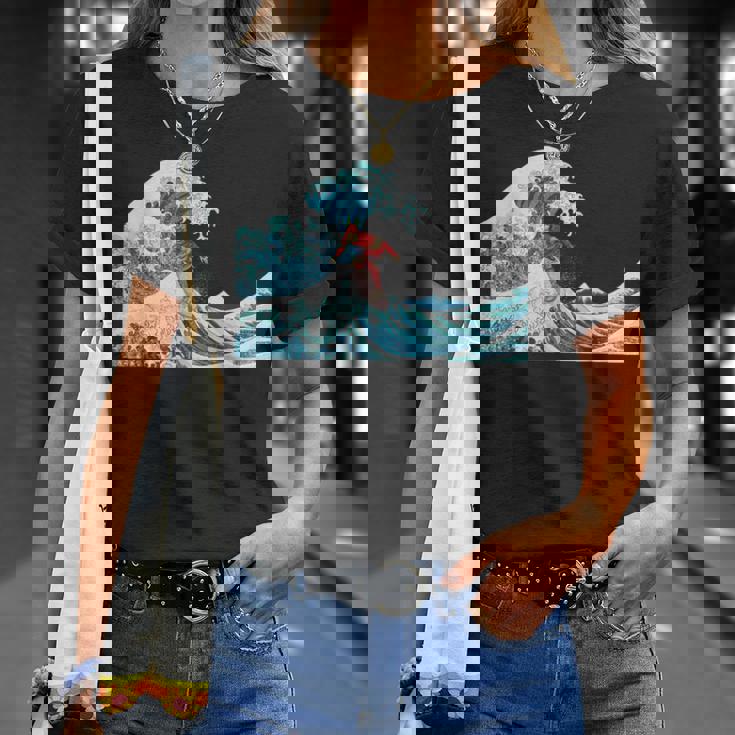 サムライサーフィン神奈川大波-クールサーファー Tシャツ 彼女への贈り物