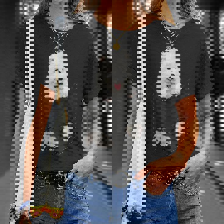 サモエド犬愛好家のためのポケットの中の面白いサモエド Tシャツ 彼女への贈り物