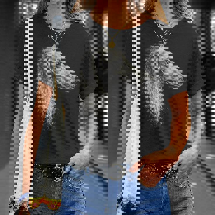 サルーキ 犬 モチーフ ペットアート サルーキ Tシャツ 彼女への贈り物