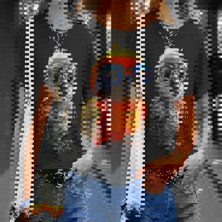 サングラスをかけたインコ コンゴウインコ オカメインコ かわいいインコ Tシャツ 彼女への贈り物