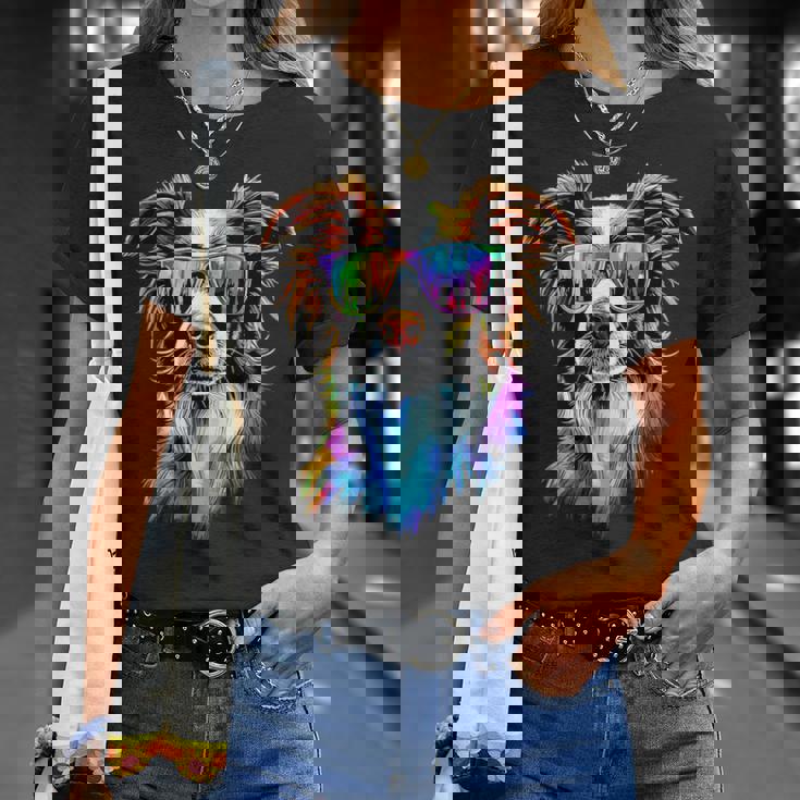 サングラスをかけたボーダーコリー 子犬 かわいいボーダーコリー Tシャツ 彼女への贈り物