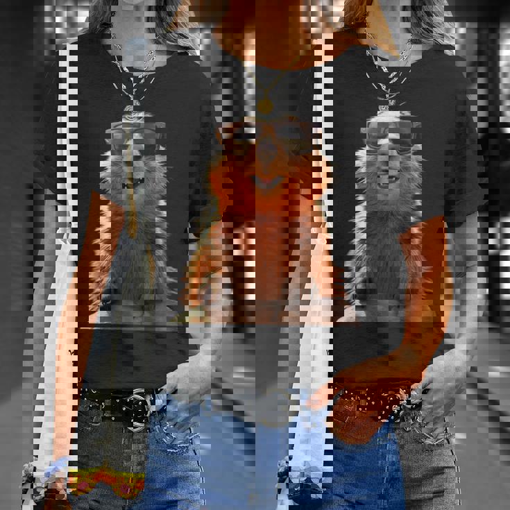 サングラスをかけたマーモット 齧歯類 地リス マーモット Tシャツ 彼女への贈り物