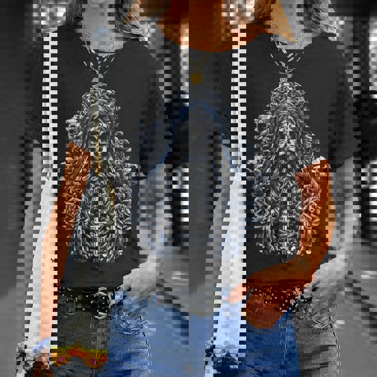 サンタ・ムエルテ 死神 Tシャツ 彼女への贈り物